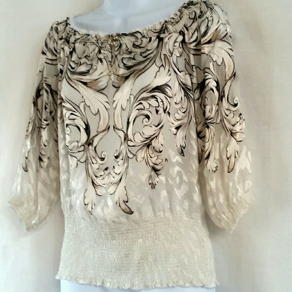 White House Black Market Silk Top Size M
